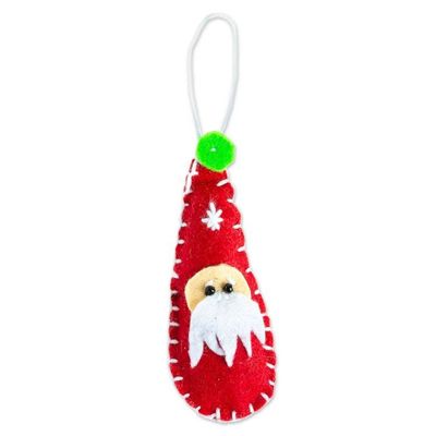 Alternate image for Mexican Santa Claus Ornament Handcrafted from Felt Christmas Drop