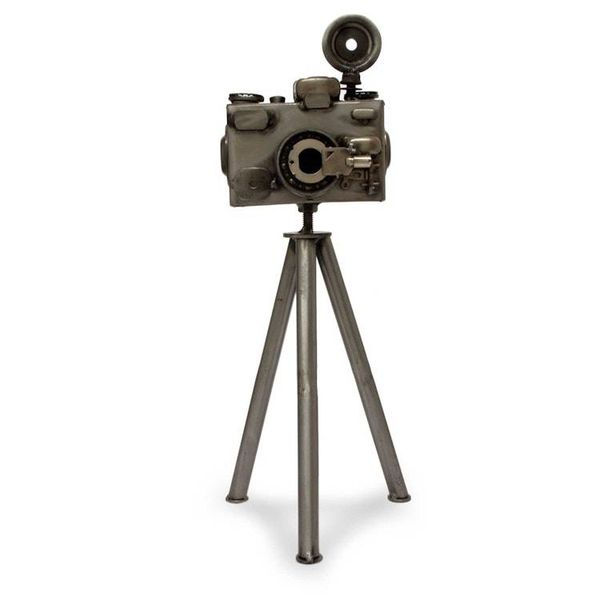 Alternate image for Mexico Eco Friendly Upcycled Metal Camera Sculpture Rustic Camera
