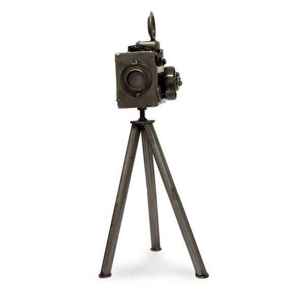 Alternate image for Mexico Eco Friendly Upcycled Metal Camera Sculpture Rustic Camera