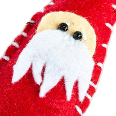 Alternate image for Mexican Santa Claus Ornament Handcrafted from Felt Christmas Drop