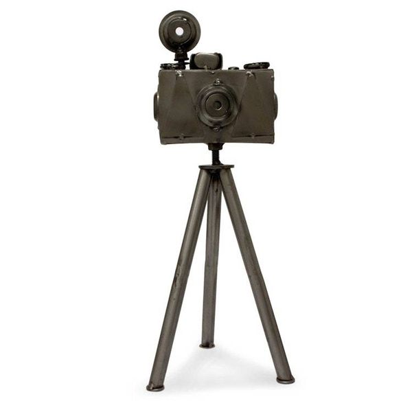 Alternate image for Mexico Eco Friendly Upcycled Metal Camera Sculpture Rustic Camera