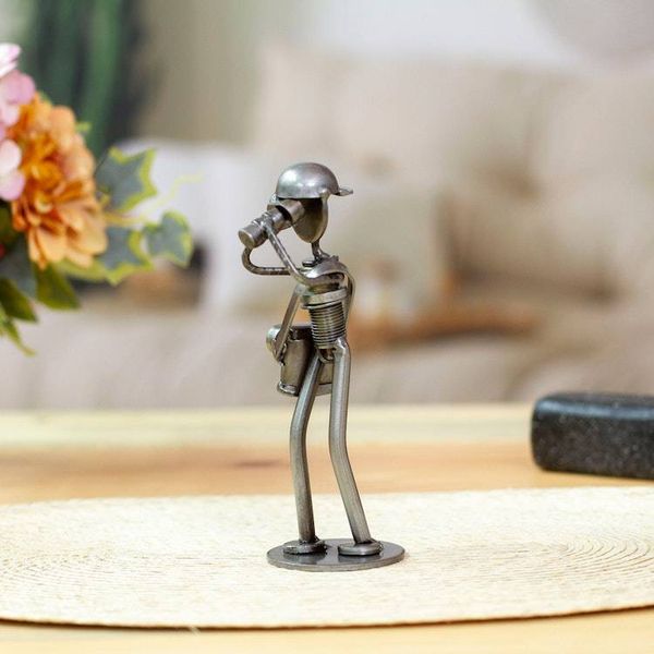 Alternate image for Handcrafted Photographer Recycled Auto Part Sculpture Rustic Photographer