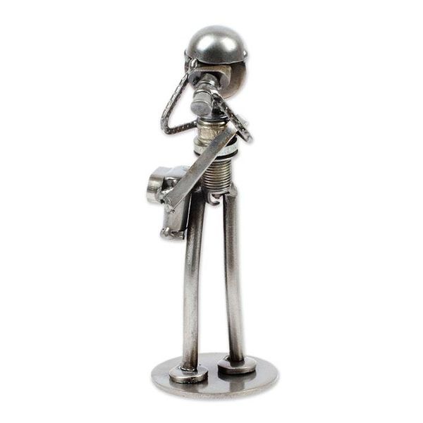 Alternate image for Handcrafted Photographer Recycled Auto Part Sculpture Rustic Photographer