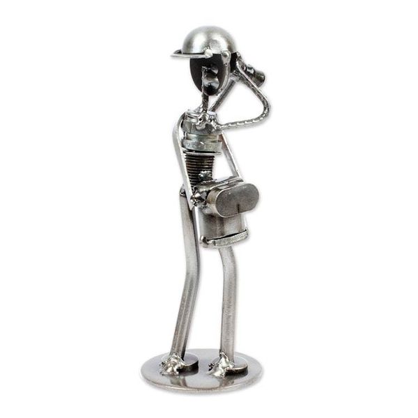 Alternate image for Handcrafted Photographer Recycled Auto Part Sculpture Rustic Photographer