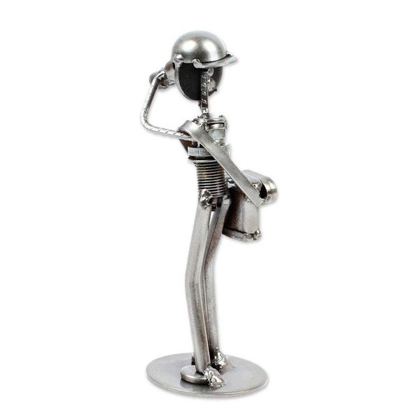 Alternate image for Handcrafted Photographer Recycled Auto Part Sculpture Rustic Photographer