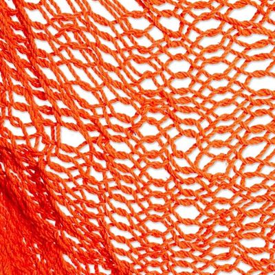 Alternate image for Orange Tasseled Cotton Rope Mayan Hammock Swing from Mexico Ocean Seat in Orange