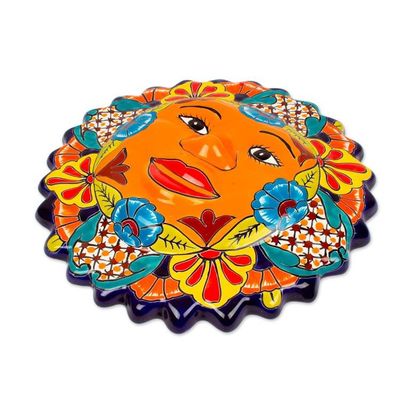 Alternate image for Talavera-Style Sun Wall Plaque from Mexico Sunshine