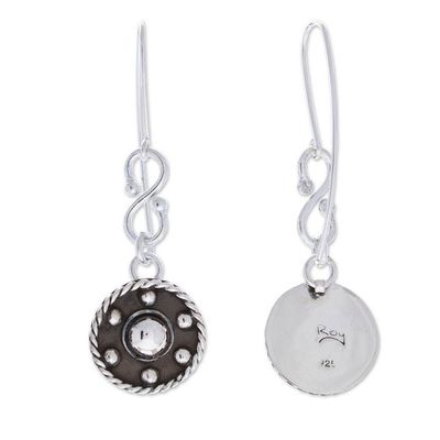 Alternate image for Modern Taxco Sterling Silver Oxidized Dangle Earrings Wheels of Style