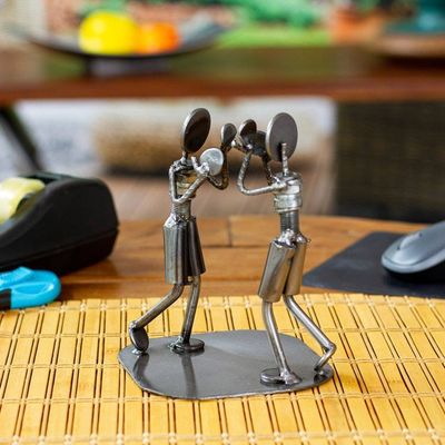 Primary image for Rustic Sculpture Depicting Boxers in Recycled Auto Parts Rustic Boxing Match