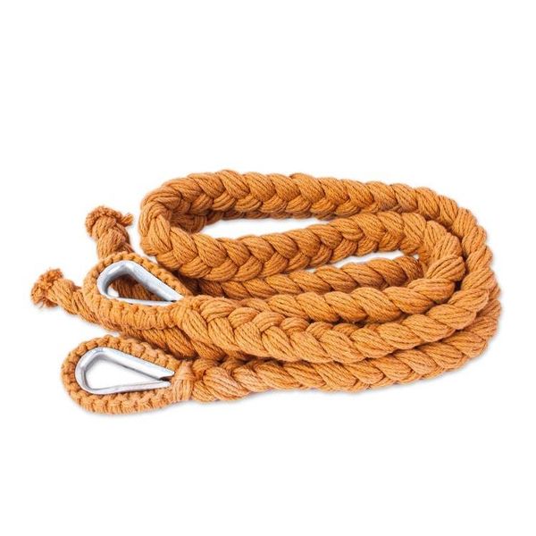 Alternate image for Honey Brown Tasseled Cotton Rope Mayan Hammock Swing Ocean Seat in Warm Honey