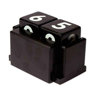 Alternate image for Handcrafted Marble and Wood Perpetual Desk Calendar in Black Eternal Time