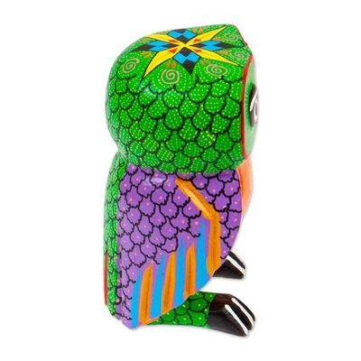 Alternate image for Handcrafted Copal Wood Alebrije Owl Figurine from Mexico Owl Joy