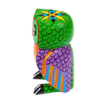 Alternate image for Handcrafted Copal Wood Alebrije Owl Figurine from Mexico Owl Joy