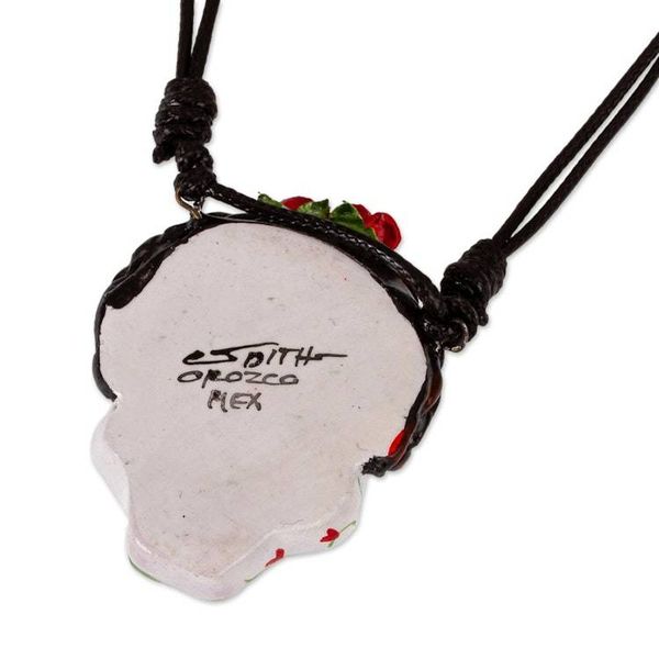 Alternate image for Adjustable Skull Pendant Necklace Beautiful Catrina