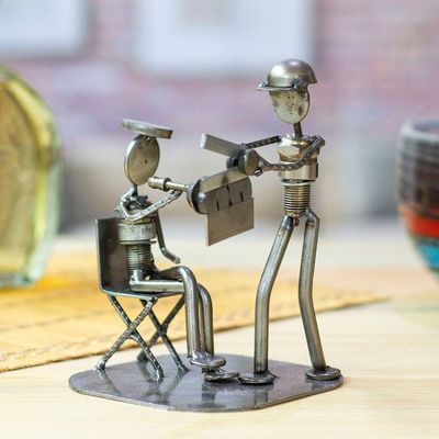 Primary image for Recycled Metal and Auto Part Filmmaker Sculpture from Mexico Rustic Film Director