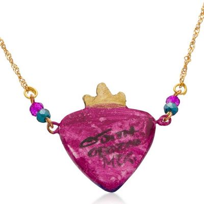 Alternate image for Hummingbird-Themed Purple 14k Gold-Plated Heart Necklace Hummingbird Liaison