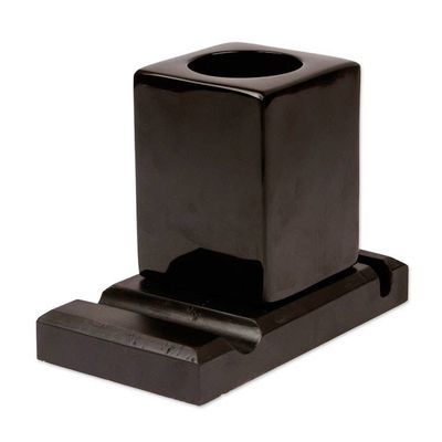 Alternate image for Handcrafted Marble Pencil Phone and Card Holder in Black Essentials in Place