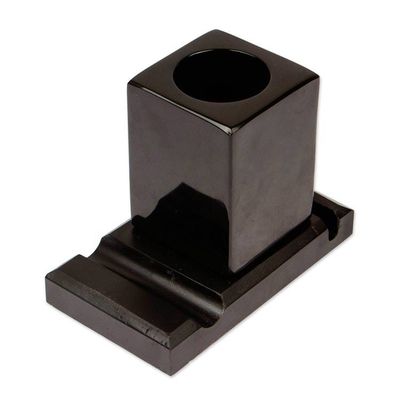 Alternate image for Handcrafted Marble Pencil Phone and Card Holder in Black Essentials in Place
