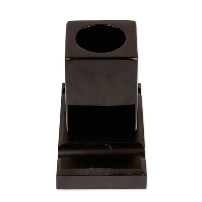 Alternate image for Handcrafted Marble Pencil Phone and Card Holder in Black Essentials in Place