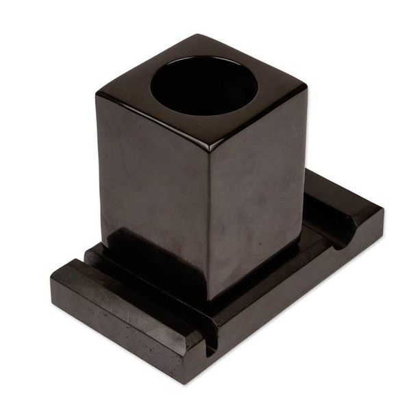 Alternate image for Handcrafted Marble Pencil Phone and Card Holder in Black Essentials in Place