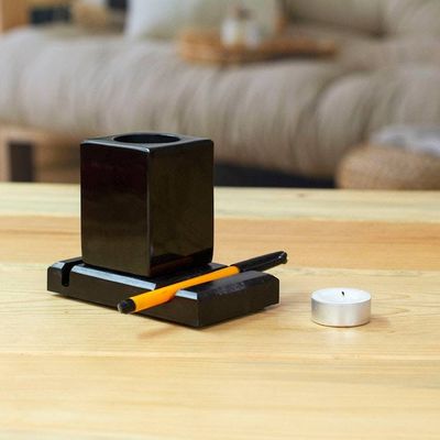 Alternate image for Handcrafted Marble Pencil Phone and Card Holder in Black Essentials in Place