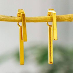 Image for High-Polished 24k Gold-Plated Dangle Earrings from Mexico Altar to Tomorrow