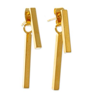 Alternate image for High-Polished 24k Gold-Plated Dangle Earrings from Mexico Altar to Tomorrow