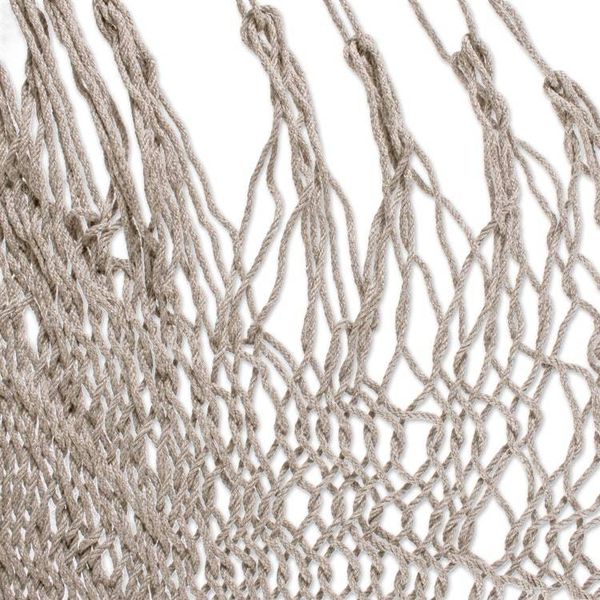 Alternate image for Tasseled Beige Cotton Rope Mayan Hammock Swing from Mexico Ocean Seat in Ivory