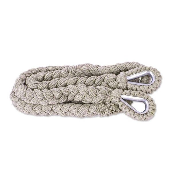 Alternate image for Tasseled Beige Cotton Rope Mayan Hammock Swing from Mexico Ocean Seat in Ivory