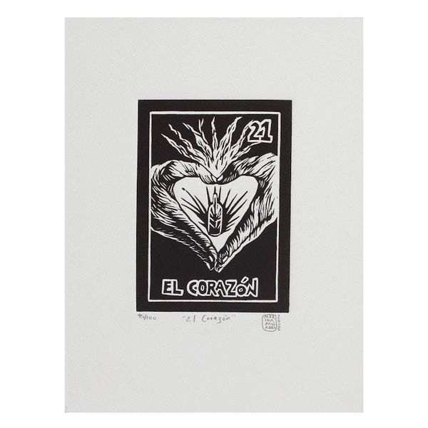 Alternate image for Original Aquatint Etching Ltd Edition Mexico Fine Art The Heart Tequila Lotto