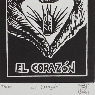 Alternate image for Original Aquatint Etching Ltd Edition Mexico Fine Art The Heart Tequila Lotto