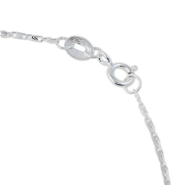 Alternate image for Blue Dried Flower and Resin Silver Necklace from Mexico Azure Forever