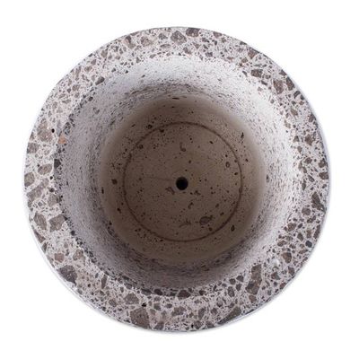 Alternate image for Striped Reclaimed Stone Flower Pot from Mexico Plant Barrel