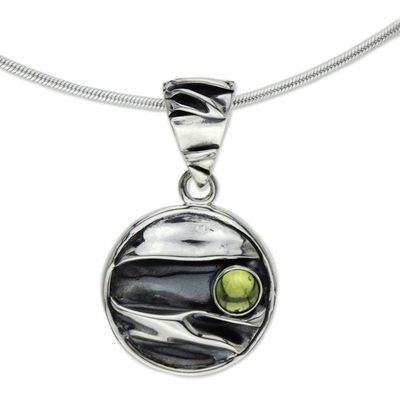 Alternate image for Taxco Silver Pendant Necklace with Peridot Taxco Dawn