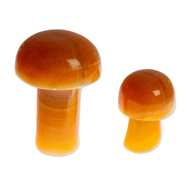 Alternate image for Pair of Mushroom-Themed Hand-Carved Brown Onyx Home Accents Morning Mushrooms
