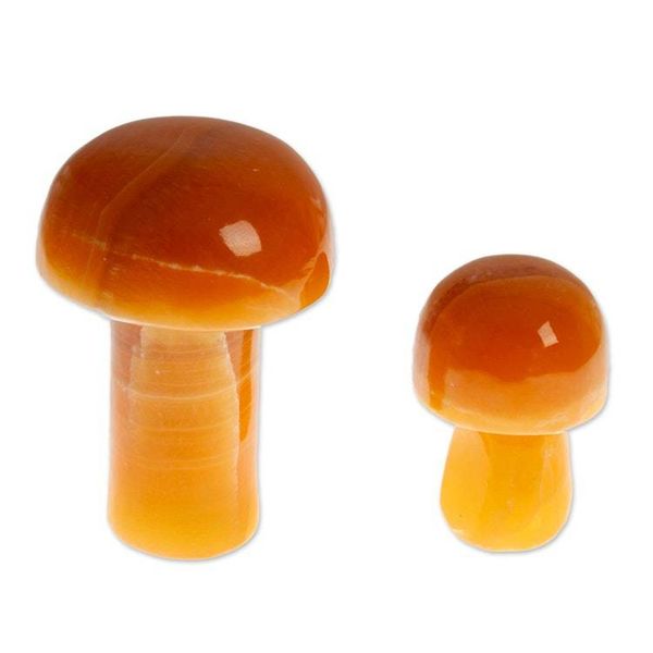Alternate image for Pair of Mushroom-Themed Hand-Carved Brown Onyx Home Accents Morning Mushrooms