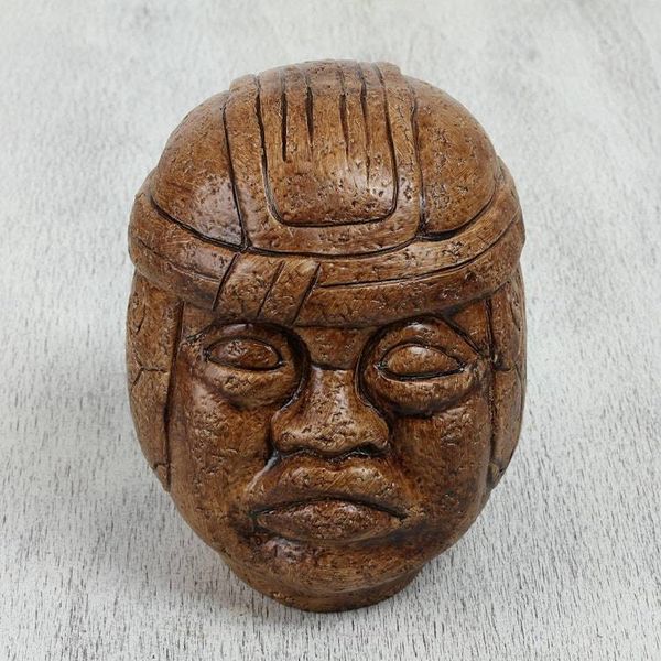 Alternate image for Mexico Hand Made Archaeological Ceramic Sculpture Olmec Head