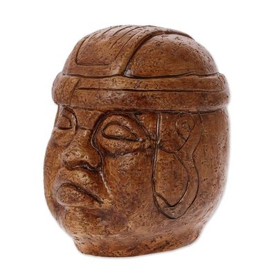 Alternate image for Mexico Hand Made Archaeological Ceramic Sculpture Olmec Head