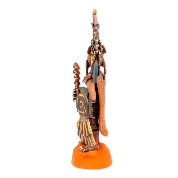 Alternate image for Aztec Warrior Ceramic Replica Sculpture from Mexico Large Jaguar Warrior