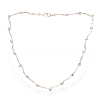 Alternate image for Gleaming Sterling Silver Link Necklace from Mexico Radiant Buds