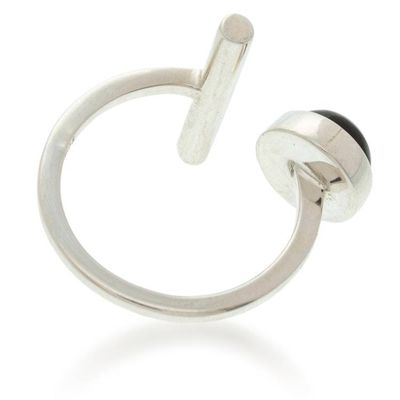 Alternate image for High-Polished Modern Natural Obsidian Wrap Ring from Mexico Nouvelle Guide