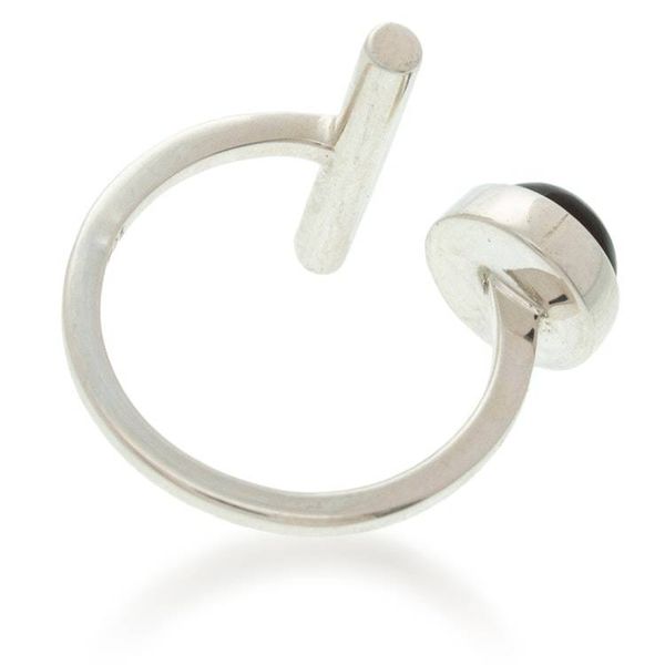 Alternate image for High-Polished Modern Natural Obsidian Wrap Ring from Mexico Nouvelle Guide