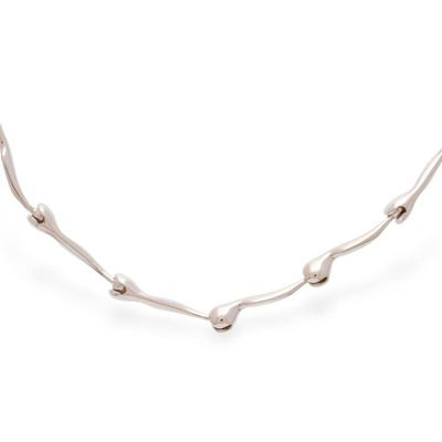 Alternate image for Gleaming Sterling Silver Link Necklace from Mexico Radiant Buds