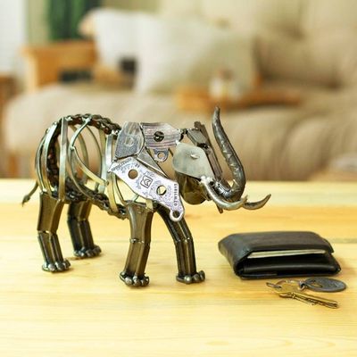 Alternate image for Rustic Recycled Auto Parts Elephant Sculpture Mighty Rustic Elephant