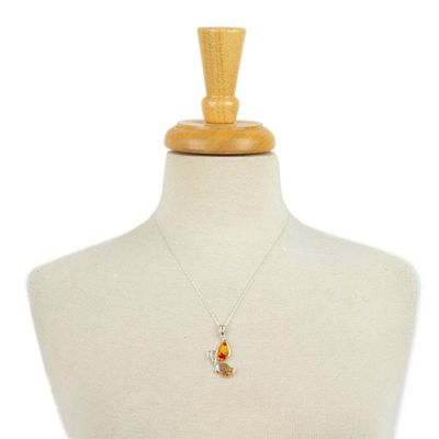 Alternate image for Wild Flower and Sterling Silver Butterfly Pendant Necklace Butterflys Dream