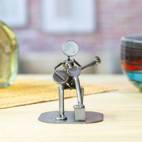 Alternate image for Rustic Auto Part Eco-Friendly Sculpture of a Guitarist Rustic Guitar Serenade