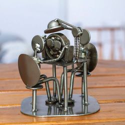 Image for Artisan Crafted Recycled Metal Rustic Optometrist Sculpture Rustic Eye Exam
