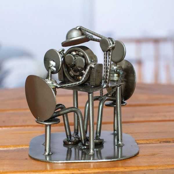 Alternate image for Artisan Crafted Recycled Metal Rustic Optometrist Sculpture Rustic Eye Exam