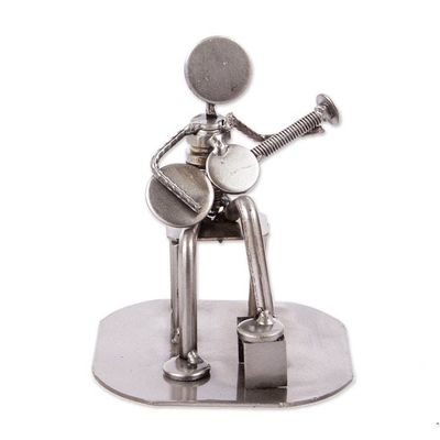 Alternate image for Rustic Auto Part Eco-Friendly Sculpture of a Guitarist Rustic Guitar Serenade