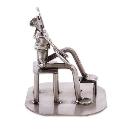 Alternate image for Rustic Auto Part Eco-Friendly Sculpture of a Guitarist Rustic Guitar Serenade